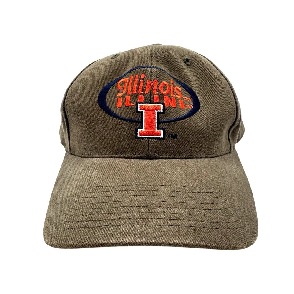 Illinois Illini Taupe Embroidered Baseball Cap Signature Brand Adjustable Strap